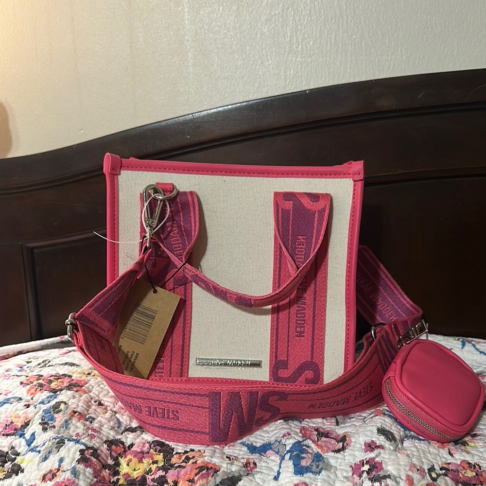 Steve Madden Pink and Cream Satchel